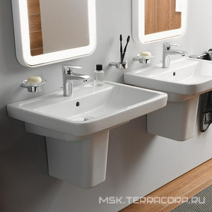 Раковина подвесная, прямоугольная 654х483хh160мм, с 1 отв.д/смесит., с переливом, (комбинация с п/п арт.LW136HFY#W), CeFiONtect,  ZZ Toto CF LW136Y