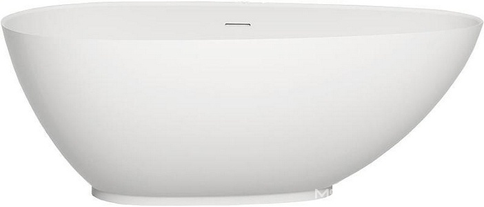 Ванна 1720х827хh622мм, отдельностоящая, литой камень S-Stone, матовая цв.белый, нажимной слив камень в цвет ванны,  Salini Paola 172 101512SM