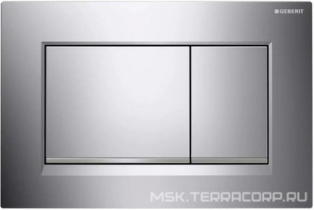 Клавиша двойного смыва (пластик рамка хром глянц, полоса хром мат., клавиши хром глянц.),  ZZ Geberit Sigma 30 115.883.KH.1