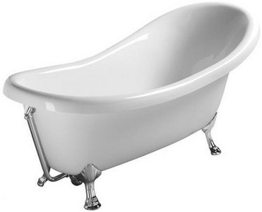 Ванна 1760х800(660)хh720(620)мм, литьевой мрамор, отдельностоящая, ножки "Львиные лапы", слив-перелив в компл., (цв. хром), TW ZZ Tiffany Универсал TW176 bi/cr