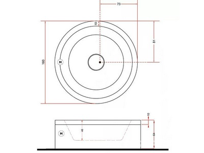 Ванна круглая 160*h64 на карскасе (без панели, с системой аэро/м.,эл.смеситель с выдв. ручн. душем, напол. воды снизу, слив-перелив в компл.),  ZZ Treesse Eos V846C+RUE+ERF