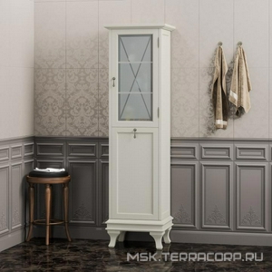 Пенал  напольный 443*1670*360 мм, петли справа, с бельевой корзиной, цвет слоновая кость ZZ Opadiris Борджи Z0000012565