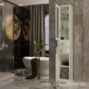 Пенал  напольный 314x1982x380 мм, левый, без бел. корзины, цвет Белый матовый ZZ Opadiris Риспекто Z0000012641