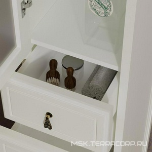 Пенал  напольный 314x1982x380 мм, левый, без бел. корзины, цвет Белый матовый ZZ Opadiris Риспекто Z0000012641