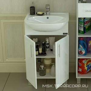 Тумба напольная ""-50 см, БЕЗ раковины, цвет белый ZZ Santa Дублин 223002/364665