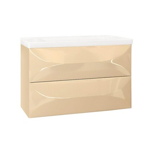 Тумба подвесная ""-80 см, 2 ящика, БЕЗ раковины  крепеж в комплекте, цвет бежевый (vanilla) ZZ 1Marka Elegant У69406