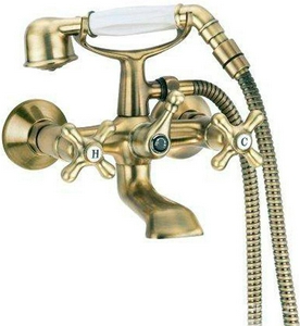 Смеситель для ванны, душевая лейка, шланг в компл., (цв.бронза),  ZZ Cezares Retro RETRO-C-VD2-02