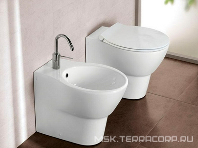 Биде напольное 560х360мм, 1 отв. д/смес., (БЕЗ креплений к полу арт.Y0IQ),  KL Hatria Nido Y0QW