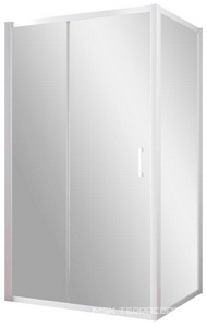 Душевое ограждение , 120*100*1900 мм, профиль белый, стекло "шиншилла", БЕЗ поддона ZZ Vegas Glass ZP+ZPV ZP+ZPV 120*100 01 02