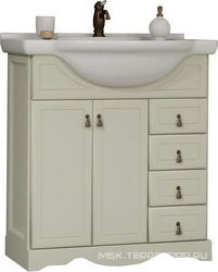 Тумба напольная Клио 70, 770x890x510мм, цвет слоновая кость, БЕЗ раковины Байкал-75 или Дрея-75 ZZ