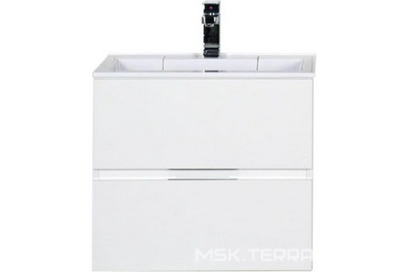 Тумба подвесная "" - 70 см, цвет белый, 2 выдвижн. ящик, БЕЗ раковины "Фортуна" ZZ Aquanet Алвита 184302