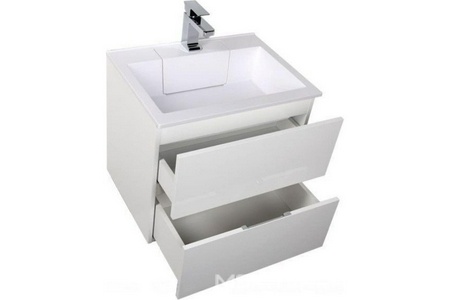 Тумба подвесная "" - 70 см, цвет белый, 2 выдвижн. ящик, БЕЗ раковины "Фортуна" ZZ Aquanet Алвита 184302