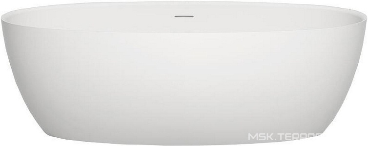 Ванна 1780х920хh580мм, отдельностоящая, литой камень S-Stone, матовый, донный клапан Up&Down цв.белый в компл.,  ZZ Salini Alda 101911SM
