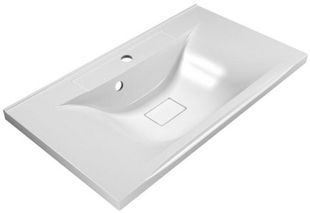 Раковина 800х450хh35(158)мм, (искусственный мрамор, цв.белый), с переливом, накладка сливн.отверст.цв.белый в компл., без сифона, BelBagno ZZ BelBagno Универсал BB800/450-LV-MR-PR