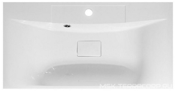 Раковина 800х450хh35(158)мм, (искусственный мрамор, цв.белый), с переливом, накладка сливн.отверст.цв.белый в компл., без сифона, BelBagno ZZ BelBagno Универсал BB800/450-LV-MR-PR