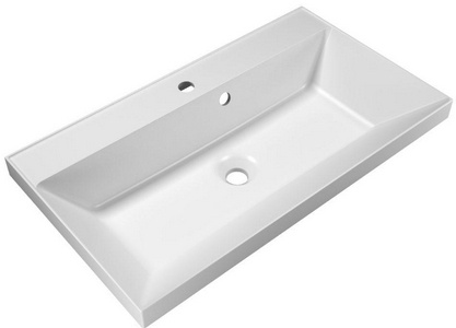 Раковина 800х450хh50(140)мм, (искусственный мрамор, цв.белый), с переливом, без сифона, BelBagno ZZ BelBagno Универсал BB800/450-LV-MR-AST