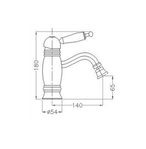 Смеситель для биде, с д/к, (цв. бронза, ручка цв. белый),  ZZ Gaia Canterbury RB 6325 BR