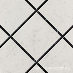 Roma Diamond Incroci Carrara Nero Reale  Inserto  ZZ |60x60