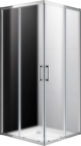 Душевой уголок 900х900хh1950мм, квадрат, (стекло текстурное Punto 6мм, фурн.цв.хром),  ZZ Cezares Molveno MOLVENO-A-2-90-P-Cr