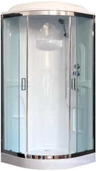 Душевое ограждение Royal Bath 90x90х198 см, раздвижные двери, проф.гл.хром, стекло прозрачное, поддон в компл. ZZ