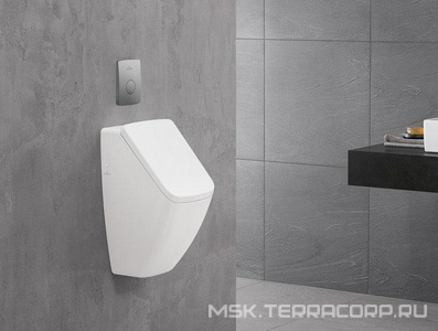 Писсуар 285x545x315мм, с защитой от брызг, скрытый подвод воды, крепёж в комп, с отверст. д/крепежа крышки, (цв.01 white),  ZZ Villeroy & Boch Venticello 5504R101