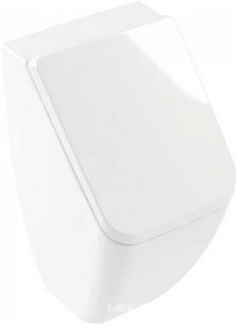 Писсуар 285x545x315мм, с защитой от брызг, скрытый подвод воды, крепёж в комп, с отверст. д/крепежа крышки, (цв.R1 white cer+),  ZZ Villeroy & Boch Venticello 5504R1R1