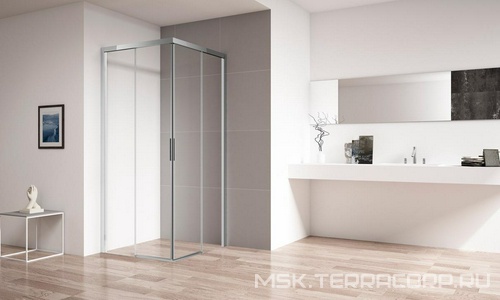 Душевой уголок 900(880-900)х900(880-900)хh1950мм, квадрат, две сдвижн.двери, (стекло прозр.6мм, фурн.цв.хром),  ZZ Cezares Comfort COMFORT-A-2-90-C-Cr