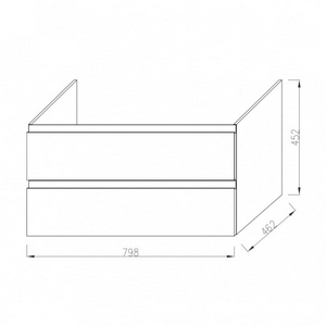 Тумба подвесная 80 см, 2 выдвижных ящика, БЕЗ раковины EXAE112-Z-00, цв.белый матовый ZZ Jacob Delafon Madeleine EB2053-J51