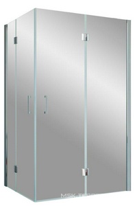 Душевое ограждение  90x100x190 см, правое, угловое прямоугольное, двери распашные, профиль глянцевый хром, стекло шиншилла ZZ Vegas Glass AFA-F AFA-F 90*100 08 02 прав.