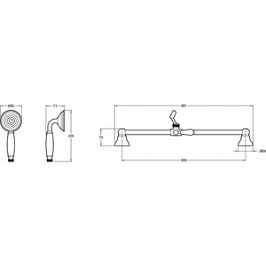 Душевой гарнитур  (штанга 60 см, шланг 150см, руч. душ ) хром ZZ Jacob Delafon LOUISE E24364-CP