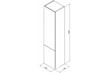 Пенал подвесной "" 35 см, цвет серый антрацит ZZ Aquanet Алвита 240197