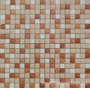 Мозаика Мозаика 2202 микс белый матовый колотый-молочный матовый-бежевый риф.верх-бежевый риф.верх 15х15 ZZ|30х30 Мастера Керамики Glass МС 2202