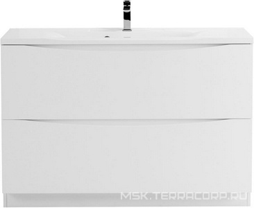 База под раковину напольная с 2 выдвиж ящиками, 900х450x805мм, (без раковины), (цв.Bianco Lucido),  ZZ BelBagno Marino MARINO-900-2C-PIA-BL-P