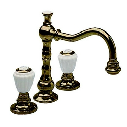 Смеситель для раковины на 3 отв., с д/к, (цв.бронза, ручки керамика), Righe Z XXZ