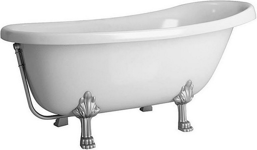 Ванна из искусственного камня "Салерно", 168x80x49 см, ножки цв.хром, БЕЗ сифона ZZ Фэма Аделина Фэма Салерно