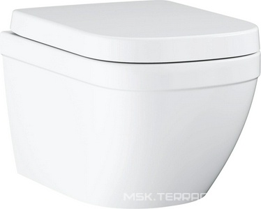 Подвесной унитаз с крышкой микролифт, цв.белый ZZ Grohe Euro Ceramic 39554000