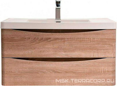 База под раковину подвесная с двумя выкатными ящиками, 900х480хh450мм, без раковины, (цв.Rovere Bianco),  ZZ BelBagno Ancona ANCONA-N-900-2C-SO-WO