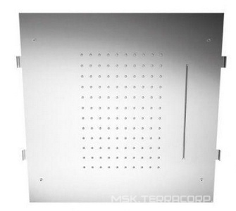 Душ верхний, стационарный, потолочный, квадратный 500х500мм, два типа струи, обчный и каскад, 2х G1/2,, (цв. хром), 3M ZZ 3M Showers & Thermostat RTBR303 СС