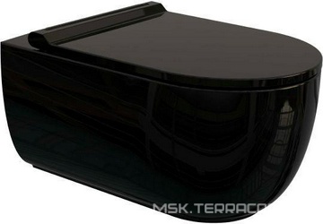 Унитаз подвесной Bien Vokha MDKA052N1VP0B9000 безободковый, черный глянец| 52x36x40
