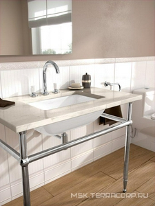 Раковина встраиваемая снизу 540(615)х340(405)хh120(180)мм, удинённый рычаг для пробки д/к, крепёж в компл., (цв. R1 white cer +),  ZZ Villeroy & Boch Loop & Friends 616300R1