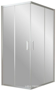 Душевое ограждение , 800x1200x1900 мм,  профиль матовый хром, стекло шиншилла, БЕЗ поддона ZZ Vegas Glass ZA-F ZA-F 120*80 07 02