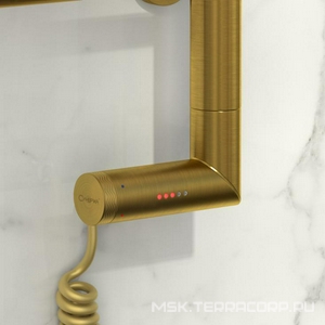 Полотенцесушитель " 2.0" 1200*400 мм,прямая перекладина, электрический, пульт слева,состаренная латунь ZZ Сунержа Богема 051-5204-1240