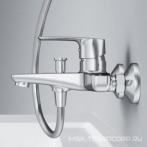 Смеситель для ванны/душа  излив 175мм, БЕЗ аксессуаров, цв.хром AMPM Gem F90A10000