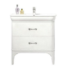 База под раковину 800x480x850мм напольная с двумя выкатными ящиками, цв.белый глянец, ручки цв.хром, Prado ZZ