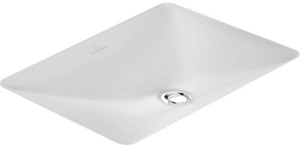 Раковина встраиваемая снизу 615(675)х380(450)хh140(180)мм, удинён.рычаг для пробки д/к, крепёж в компл., (цв.R1 white cer+),  ZZ Villeroy & Boch Loop & Friends 616320R1