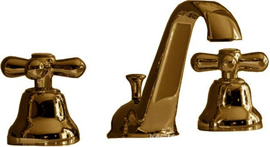 Смеситель для раковины, на 3 отв., мал.излив, с д/к, (цв. бронза),  ZZ 3M Romantica 3610 UU VE