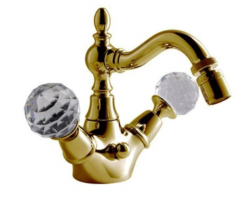 Смеситель для биде с поворотным изливом, с д/к, (цв. золото),  ZZ Fima Carlo Frattini Elizabeth Chic F5092COR