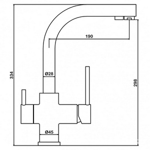 Смеситель для кухонной мойки, с каналом для подсключения фильтра, (цв.черный),  ZZ Swedbe Selene Plus 8149