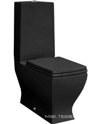 Чаша напольного унитаза (моноблок), 36х69см, БЕЗ бачка и сиденья, крепл. к полу в компл. (цв. черный матовый), Jazz ZZ