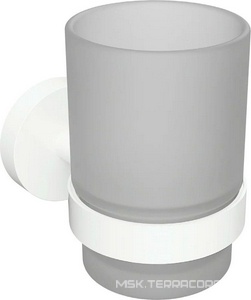 Стакан для зубных щеток, настенный, (цв.белый матовый / матовое стекло),  ZZ Bemeta White 104110014